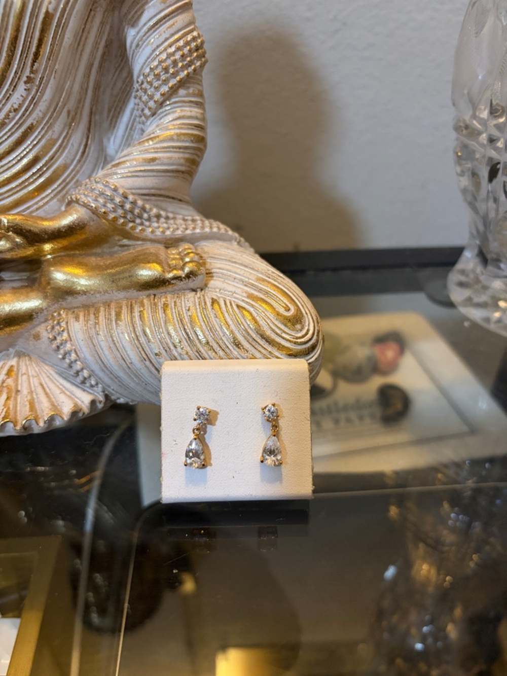 Dainty Clear Crystal Drop Earrings